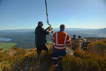 drilling a hole on the summit