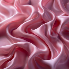 Fototapeta premium Pink silk background. Wavy pink fabric texture. Abstract soft pink backdrop
