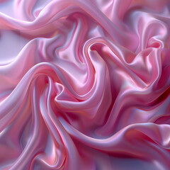 Pink silk background. Wavy pink fabric texture. Abstract soft pink backdrop