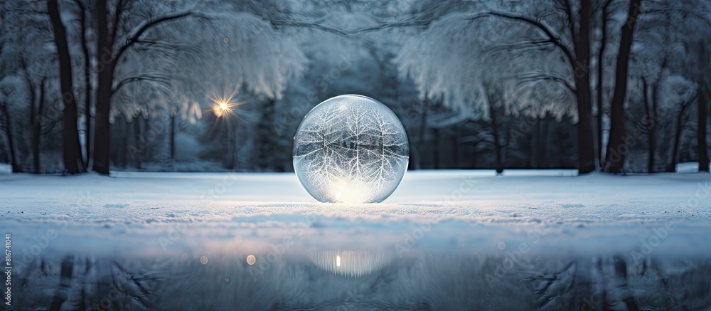 Aufkleber the spherical light resembles a snowy scene in the copy space image
