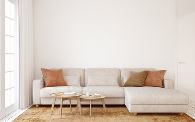 Modern living-room interior. 3d render.