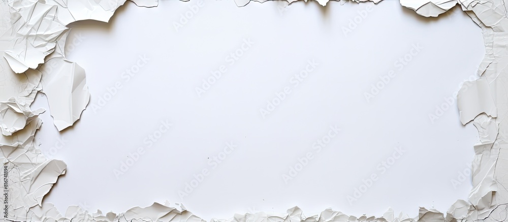 Aufkleber A torn piece of paper featuring a blank area against a white backdrop for adding text or images. with copy space image. Place for adding text or design