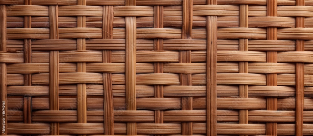Poster a stunning brown wicker fence provides a captivating background in the close up copy space image