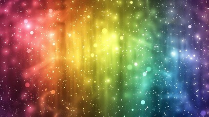 Fototapeta premium Colorful shiny background with rainbow colors and falling stars.