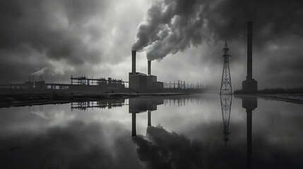 The factory is located on the bank of the river. The factory is polluting the river with its waste. The factory is also polluting the air with its smoke.