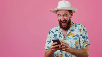 Joyful Man with Tropical Attire