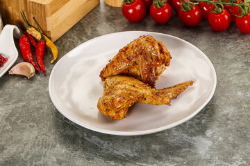 Tasty roasted chicken wing with spices