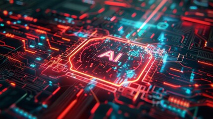 Obraz premium Futuristic AI Chip Illustration