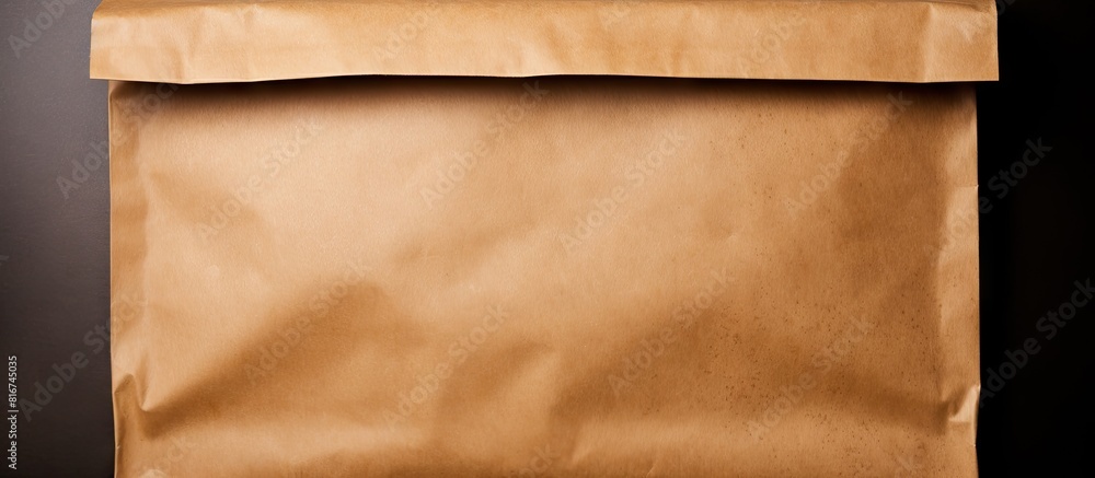 Poster Top view of a brown paper bag with a texture perfect for a background with copy space image