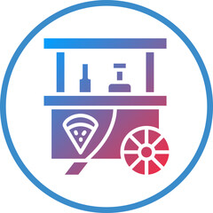 Vector Design Pizza Stall Icon Style