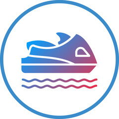 Vector Design Jet Ski Icon Style