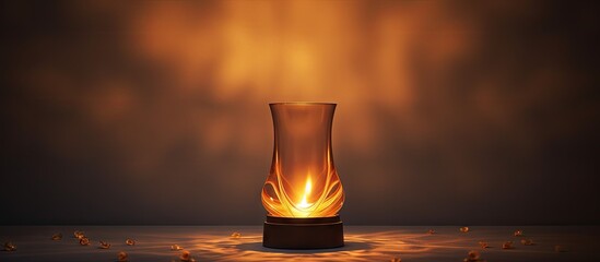 A tower shaped aroma lamp with a flickering candle like light Copy space image