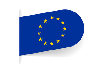 EU flag icon, logo or tag. European Union emblem banner. Vector illustration.