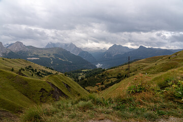 Idyllic mountain landscape in the Dolomites, in Italy's South Tyrol region.