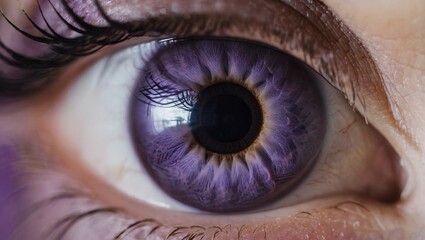 close up of a female eye, eyes mystical macro purple iris