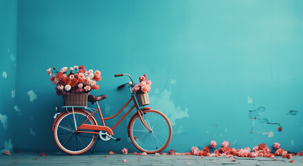 Vintage Bicycle with Floral Baskets