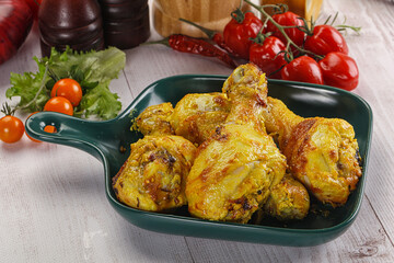 Roasted Chicken leg drumsticks with curry sauce