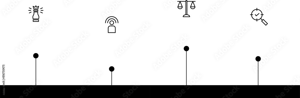Aufkleber disc personality test concept for slide presentation with horizontal timeline style with long bar sh