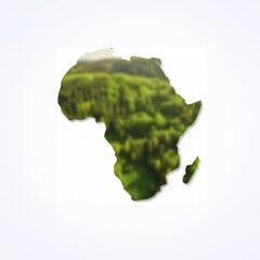 Green map of Africa with natural trees