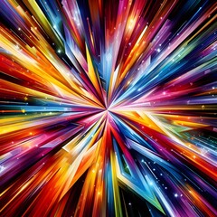 Obraz premium Vibrant Vertex abstract colorful shapes swirling and converging in a radiant display