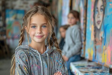 Obraz premium Portrait of a beautiful child girl