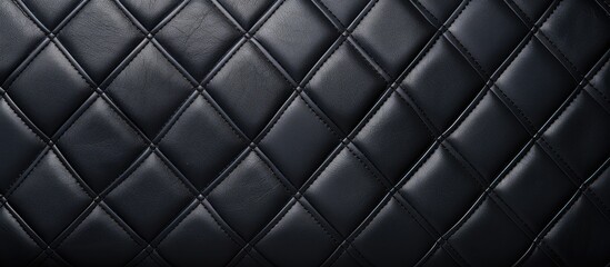 Fototapeta premium The image displays a black leather texture with ample copy space