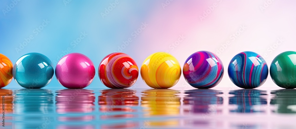 Poster colorful easter eggs arranged on a vibrant background leaving an empty space for the image. copyspac