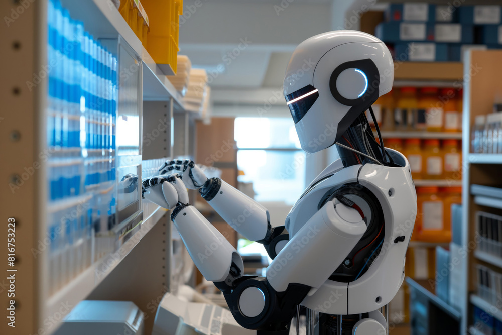 Poster robotic assistant with advanced dexterity supports a scientist in a research laboratory