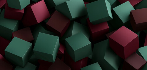 Rich deep tones matte forest green and burgundy in a futuristic design.