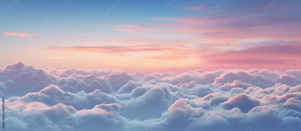 Poster an image of clouds against a twilight sky in the evening with available copy space