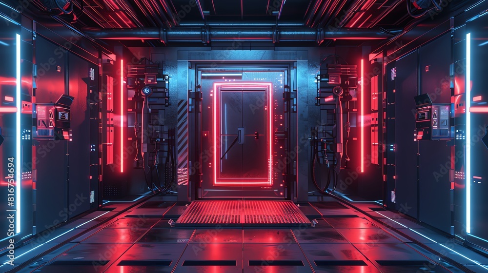 Aufkleber a high-security vault accessed through a virtual reality interface using 3d biometric authentication