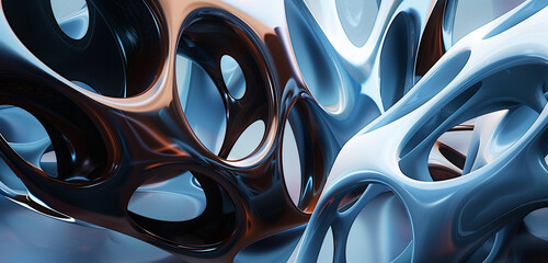 Unconventional contrast Light blue-dark brown shapes.