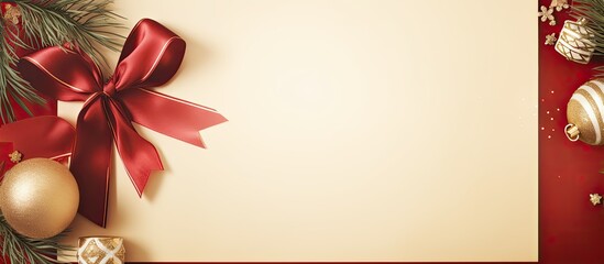 A Christmas wish list adorned with a bow featuring ample copy space for your personal message