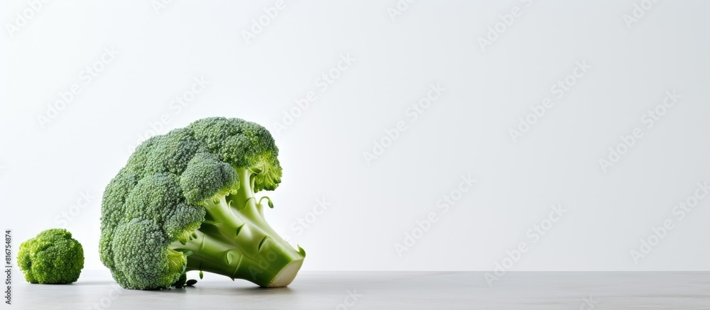 Aufkleber fresh broccoli on the whte table broccoli with copy space