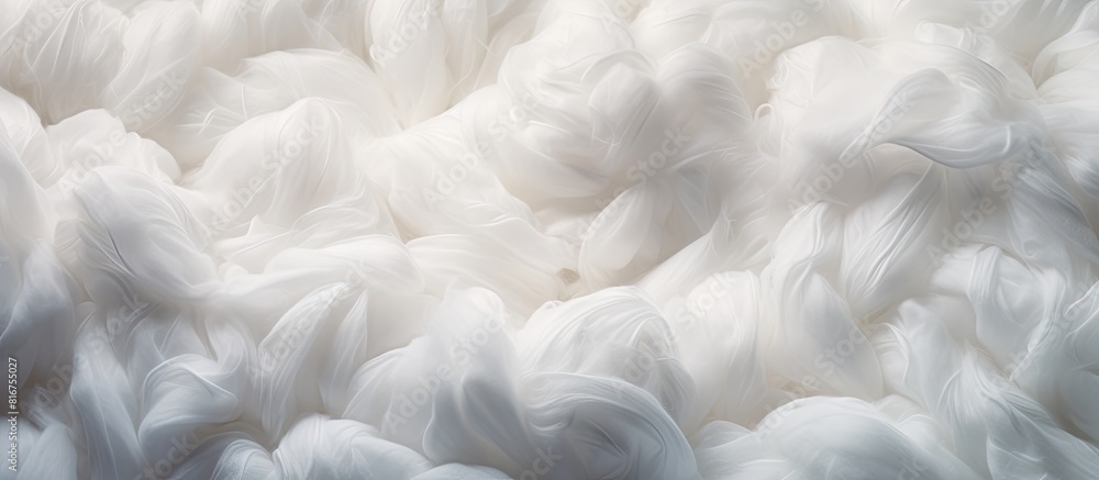 Poster a visually appealing image with a copy space that showcases the intricate texture of white cotton