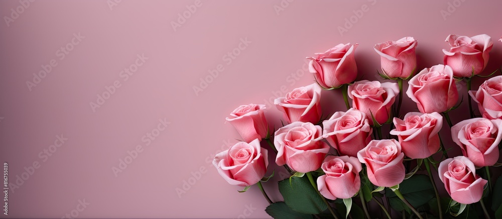 Aufkleber A visually appealing backdrop of a bunch of artificial roses with copy space image