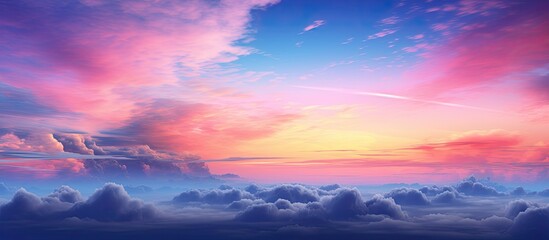 Fototapeta premium Vivid color of sky in the lately evening for background texture. copy space available