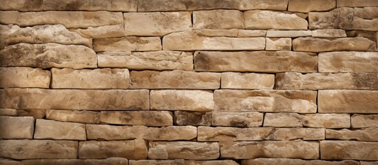 Fototapeta premium Sepia toned stone wall texture provides ample copy space in the background