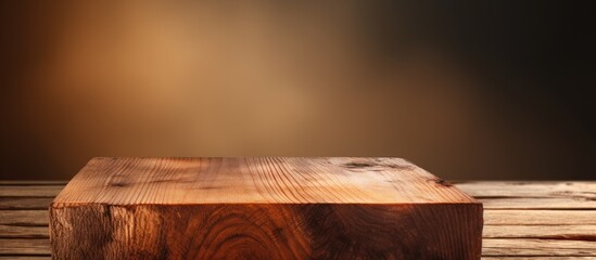 Chopping cutting board block on wooden texture background. copy space available