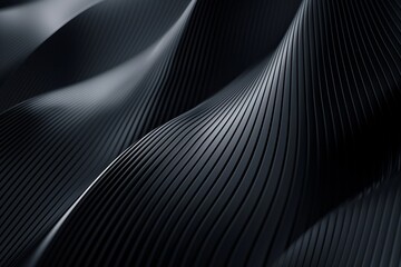 Elegant 3d abstract sleek wavy background with smooth flowing waves and modern monochrome gradient pattern for luxury wallpaper design and digital art texture concept