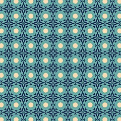 Illustration of seamless kaleidoscopic patterns on a blue background