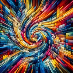 Fototapeta premium Vibrant Vertex abstract colorful shapes swirling and converging in a radiant display