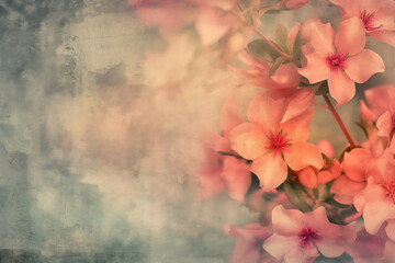 Warm-toned photograph of delicate flowers on a textured, abstract background