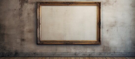 Blank picture frame leaning against the wall. copy space available