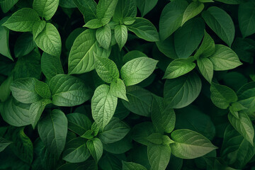 Close-up photo capturing the rich texture of a dense green leaf backdrop