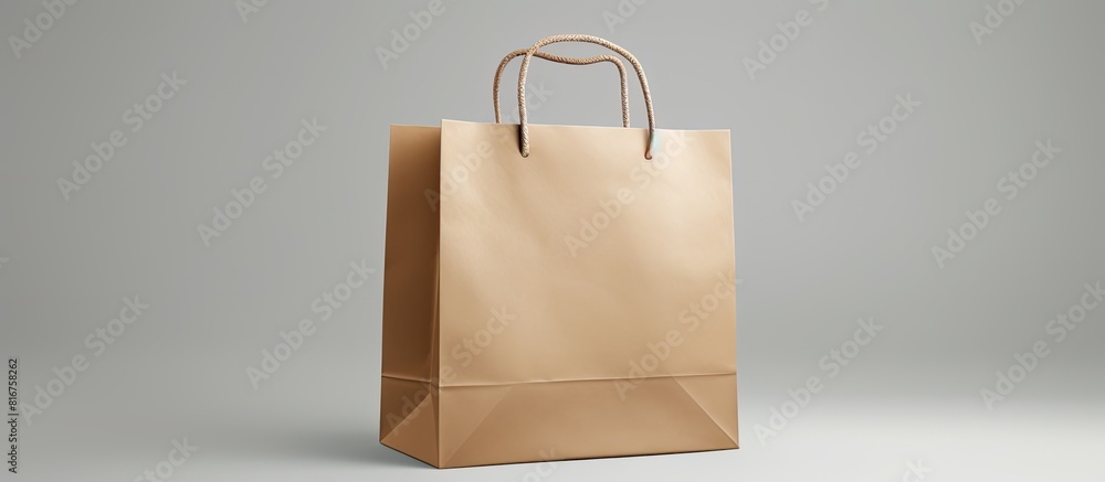 Poster paper bag on light background mockup for design. copy space available