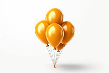 Golden metallic glossy colors balloons with string. For birthdays, parties, weddings or promotion banners or posters. Vivid and realistic illustration