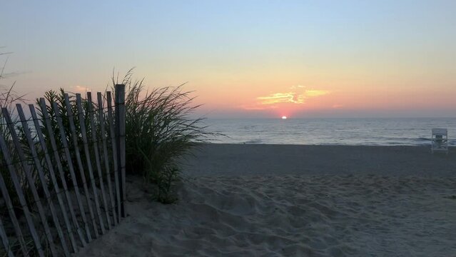 Fenwick Island State Park between Ocean City, Maryland and South Bethany, Delaware at sunset, USA