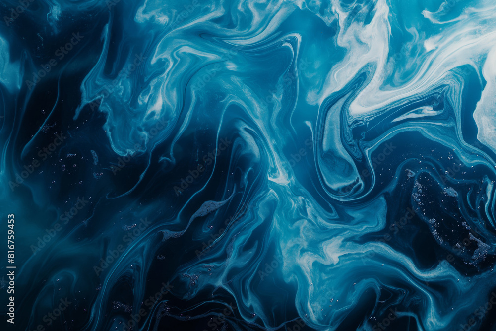 Poster abstract background with swirling blue patterns reminiscent of ocean waves