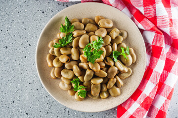 delicious Turkish snack boiled broad beans fava